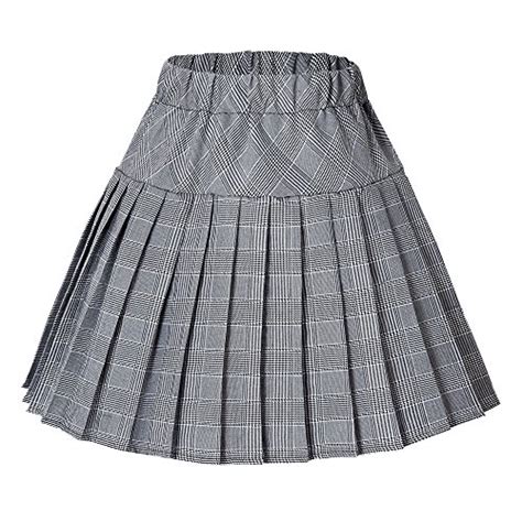 Buy Urban Cocowomens Elastic Waist Plaid Pleated Skirt Tartan Skater