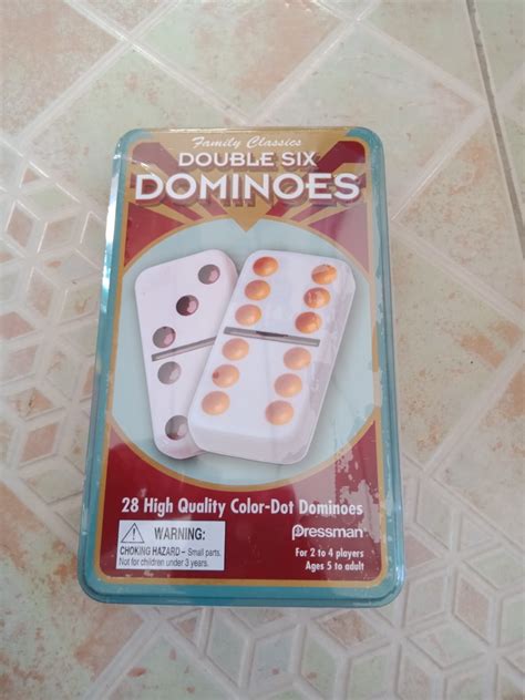 Pressman Double Six Dominoes 28 High Quality Color Dot Dominoes