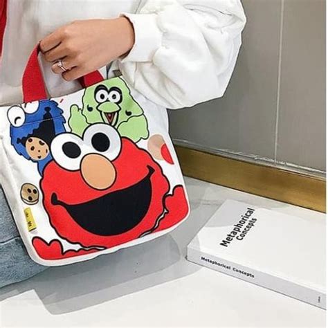 Jual ToteBag Elmo Import Tote Bag Kanvas Tebal Dan Sleting Premium