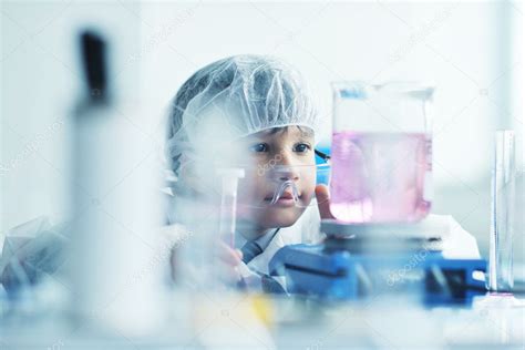 Little Child Scientist In Lab — Stock Photo © Shock 5479719