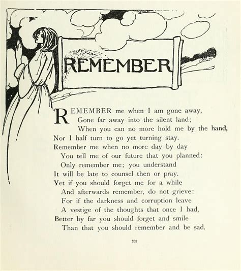Remember By Christina Rossetti Christina Rossetti Poems Poems