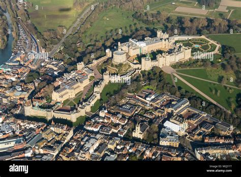 Aerial View Of Windsor Castle From The Sw Stock Photo Alamy