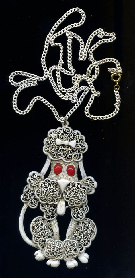 The Best Large Vintage Filigree 50s French Poodle Moveable Medallion