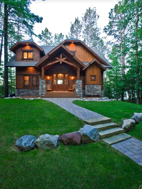 Stone And Wood Exterior Rustic House House Exterior Rustic Exterior