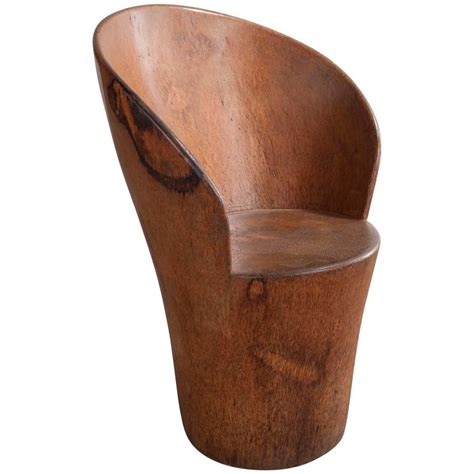Solid Tree Trunk Lounge Chair In Brazilian Hardwood By Jose Zanine