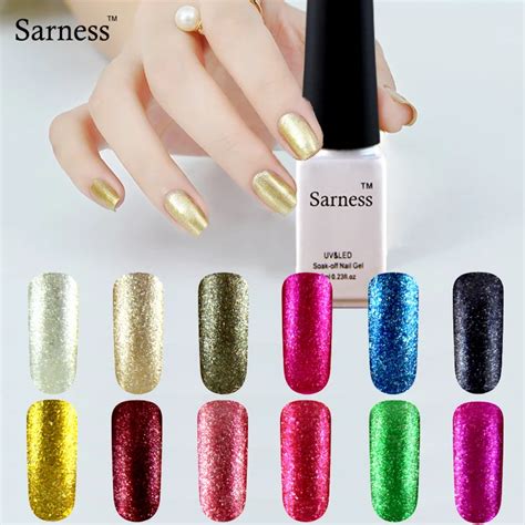 sarness platinum nail gel polish platinum gel varnish glitter hybrid nails art sequins starry uv
