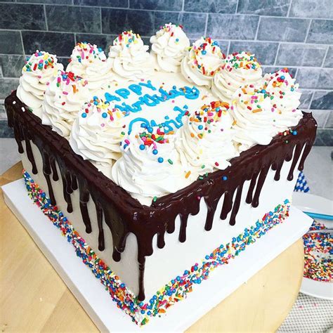 Chocolate Square Drip Cake Birthday Sheet Cakes Square Birthday Cake