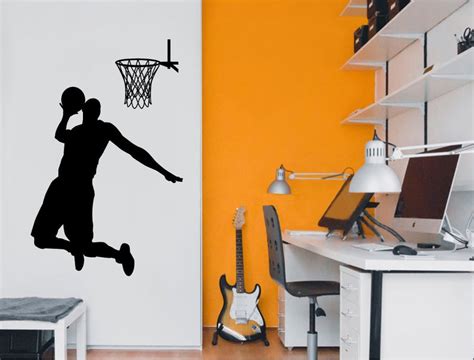 Basketball Wall Sticker Basketball Wall Decal Sport Wall Etsy Uk