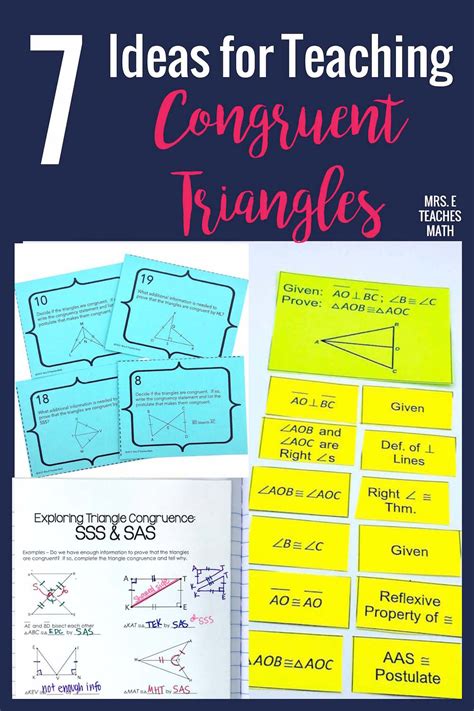 (a) main concepts and results. 7 Ideas for Teaching Congruent Triangles | Mrs. E Teaches Math