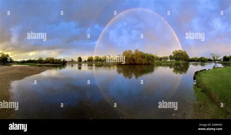 360 Degree Rainbow Full Rainbow Reflection In Pond Hint Of Double