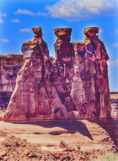 Three Gossips Rock Formation Arches National Park Moab Utah Stock Photo