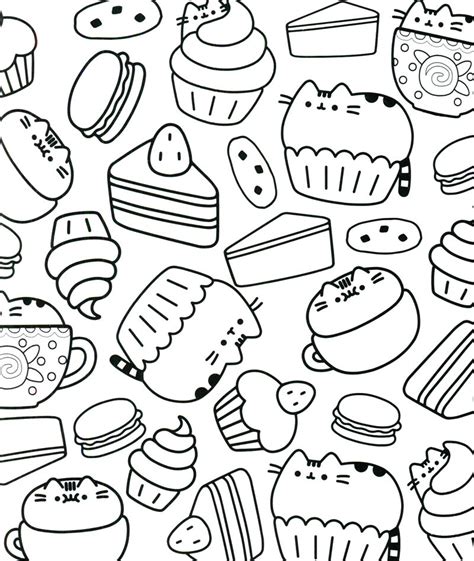 Cute Pusheen Coloring Pages Online For Kids - Free Coloring
