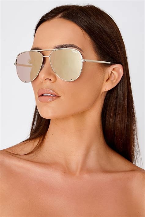 It's all up to you when it comes to these super fabulous sunglasses. Quay High Key Rose Gold Oversized Aviator Sunglasses | In The Style