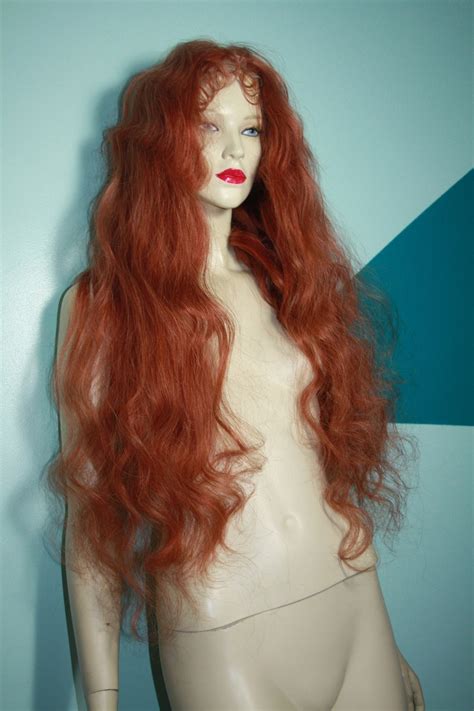 Remi Remy Full Lace Wig Human Hair Auburn Red 215 Wavy Curly Etsy