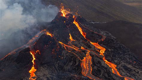 Lava Flow From Volcano