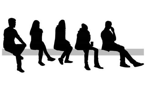 People Silhouettes Sitting Illustrations Royalty Free Vector Graphics