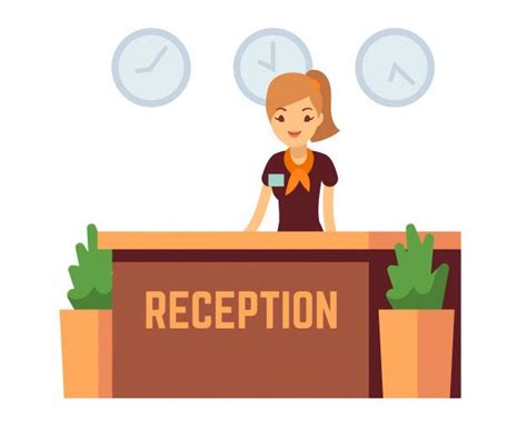 Premium Vector Bank Office Or Hotel Reception With Receptionist