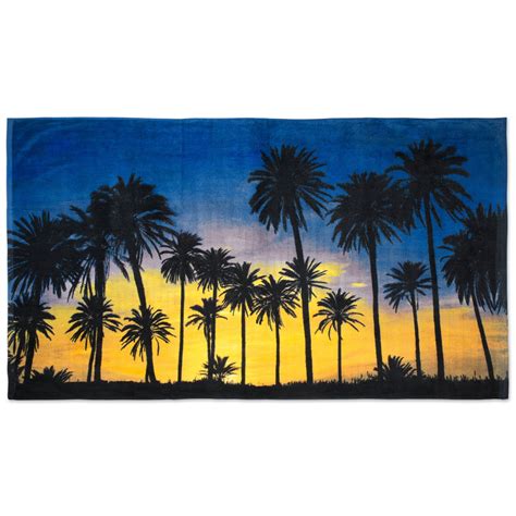 Oversized Extra Large Terry Cotton Beach Towel 40x70 Palm Trees