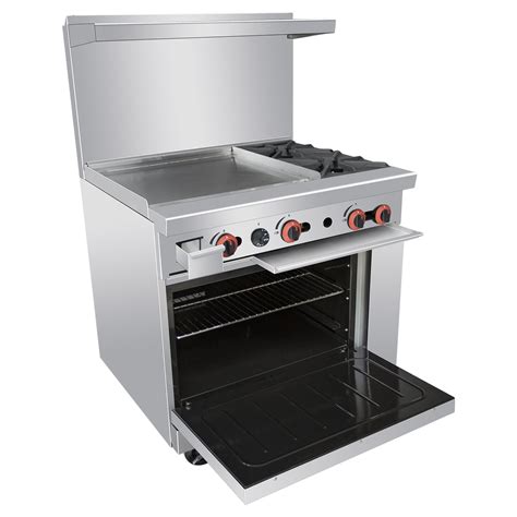Commercial Gas Range 2 Burner Heavy Duty Range With Standard Oven And