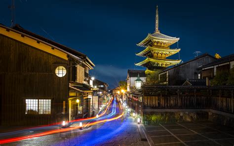 Wallpaper Japan Landscape City Cityscape Night Reflection Blue