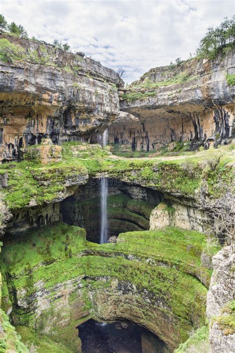 The Green Baatara Gorge Sinkhole Or The Cave Of The Three Bridges With