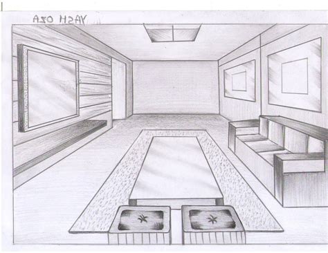 Living Room Perspective Drawing Living Room How To Draw A Living One