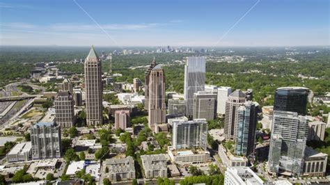 Midtown Skyscrapers Atlanta Georgia Aerial Stock Photo Ax37072