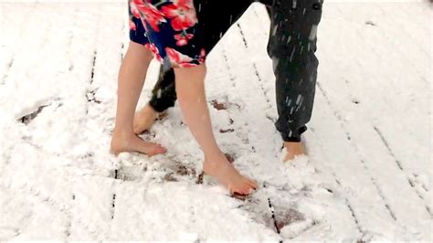 Cold Weather Barefoot Girls