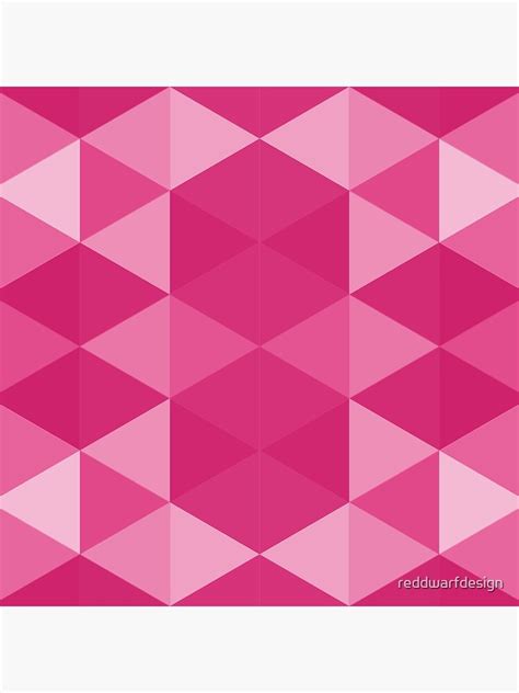 Triangular Geometric Pattern In Shades Of Pink And Red Poster By