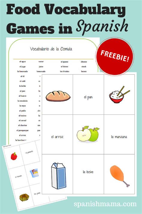 Spanish Food Vocabulary Games Spanish Food Vocabulary Spanish