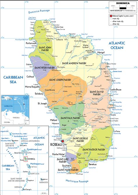 political map of dominican republic dominica parishes