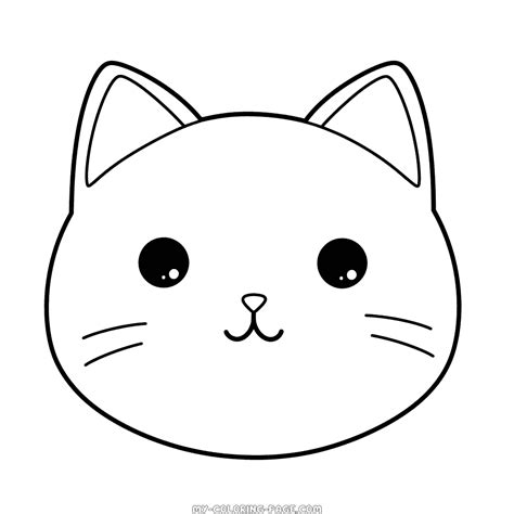 Cat Face Coloring Page My Coloring Page