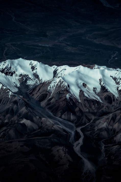 Download Wallpaper 800x1200 Mountains Peaks Aerial View Snow Relief