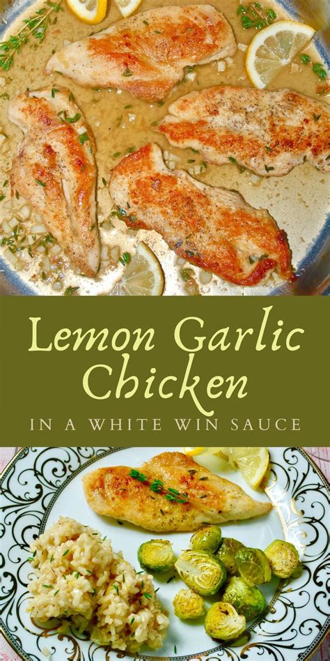 Lemon Garlic Chicken In A White Wine Sauce Hoorah To Health