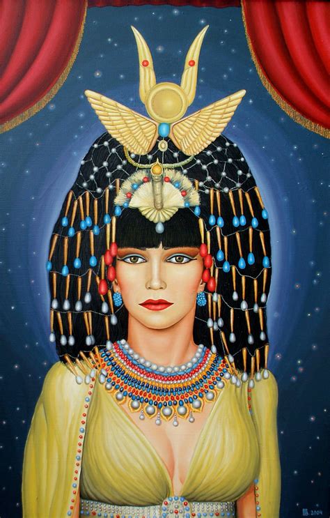 Original Large Oil Painting Cleopatra Modern Gold Framed Oil On Canvas Real Egyptian Queen