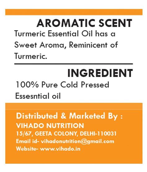 Vihado Turmeric Essential Oil 15 ML Buy Vihado Turmeric Essential Oil