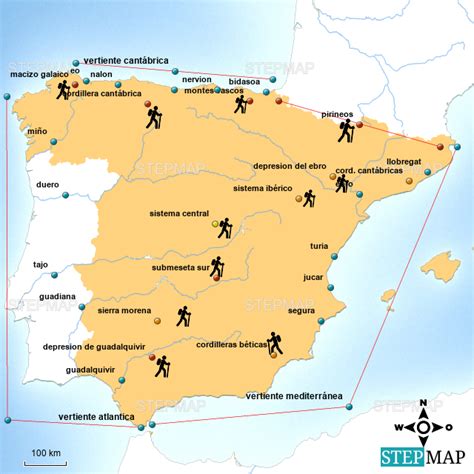 Stepmap Relieves De España Landkarte Für Spain
