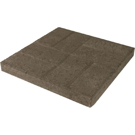16 In L X 16 In W X 2 In H Square Gray Concrete Patio Stone At