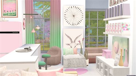 Pastel Loft Aurora Sims 4 Loft Furniture Online Furniture