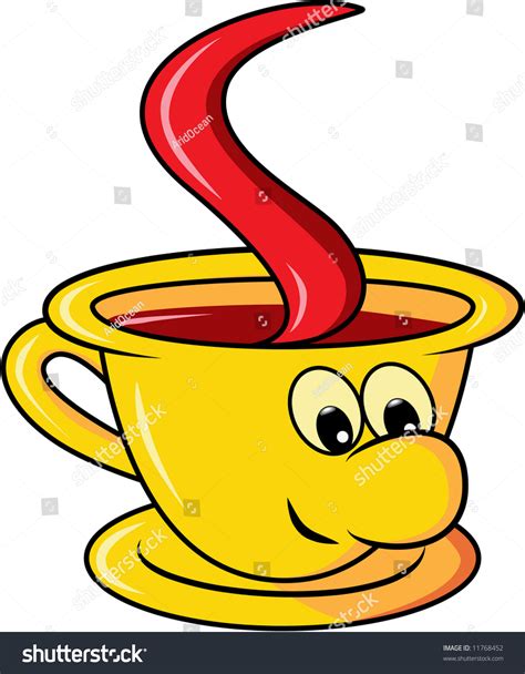 Cartoon Coffee Or Tea Cup Smiling Stock Vector Royalty Free 11768452