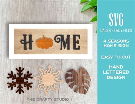 4 Seasons Home Sign Svg Bundle By Oxee Summer Home Sign Svg Etsy