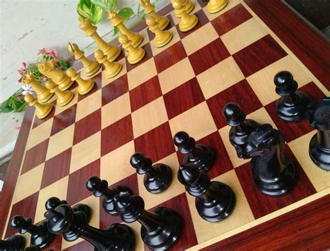 1849 Jacques Repro Staunton 35 Chessmen Weighted Ebony And Antique