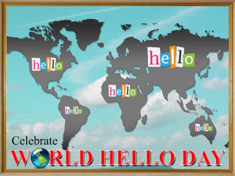 Celebrate World Hello Day Flying Clouds Picture