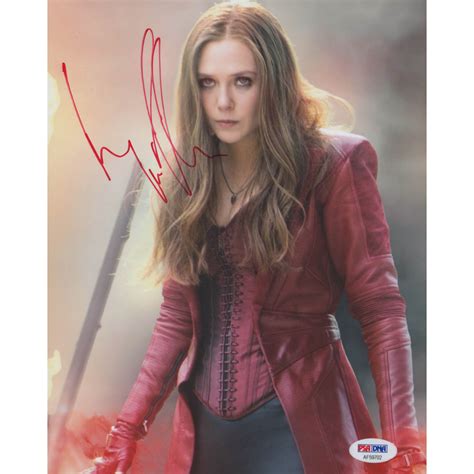 Elizabeth Olsen Signed Avengers 8x10 Photo PSA COA Pristine Auction