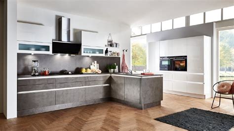 Mondo küchen sind ein kleines stück luxus für den alltag. Nolte Küche Zement Anthrazit Weiß Hochglanz Küchenbörse 3 ...