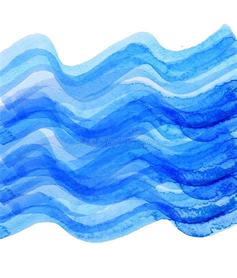 Watercolor Blue Wave Draw Stock Illustration Illustration Of Colorful