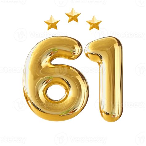 61 Years Anniversary Number 11288389 Png