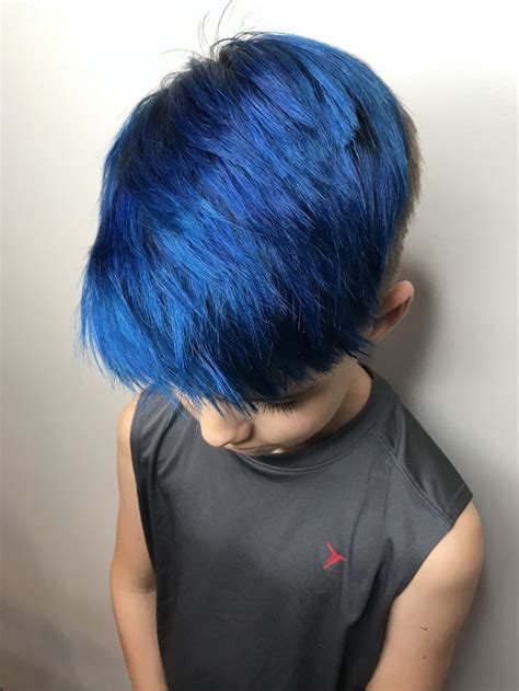 Back To School Blue Kids Hair Color Boys Haircuts Blue Hair