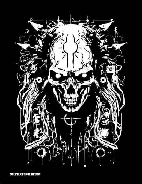 Cyberpunk Skull Svg Vector Clip Art Downloadable Etsy