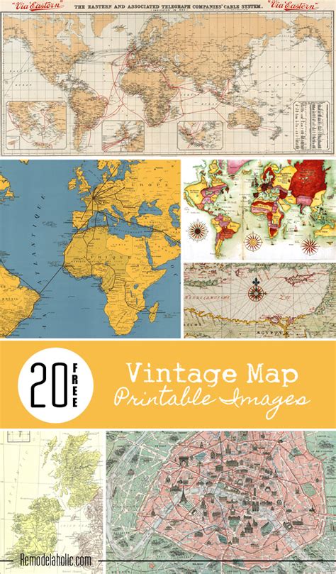 Plan your trips and vacations and use our travel guides for reviews, videos, and tips. Remodelaholic | 20 Free Vintage Map Printable Images